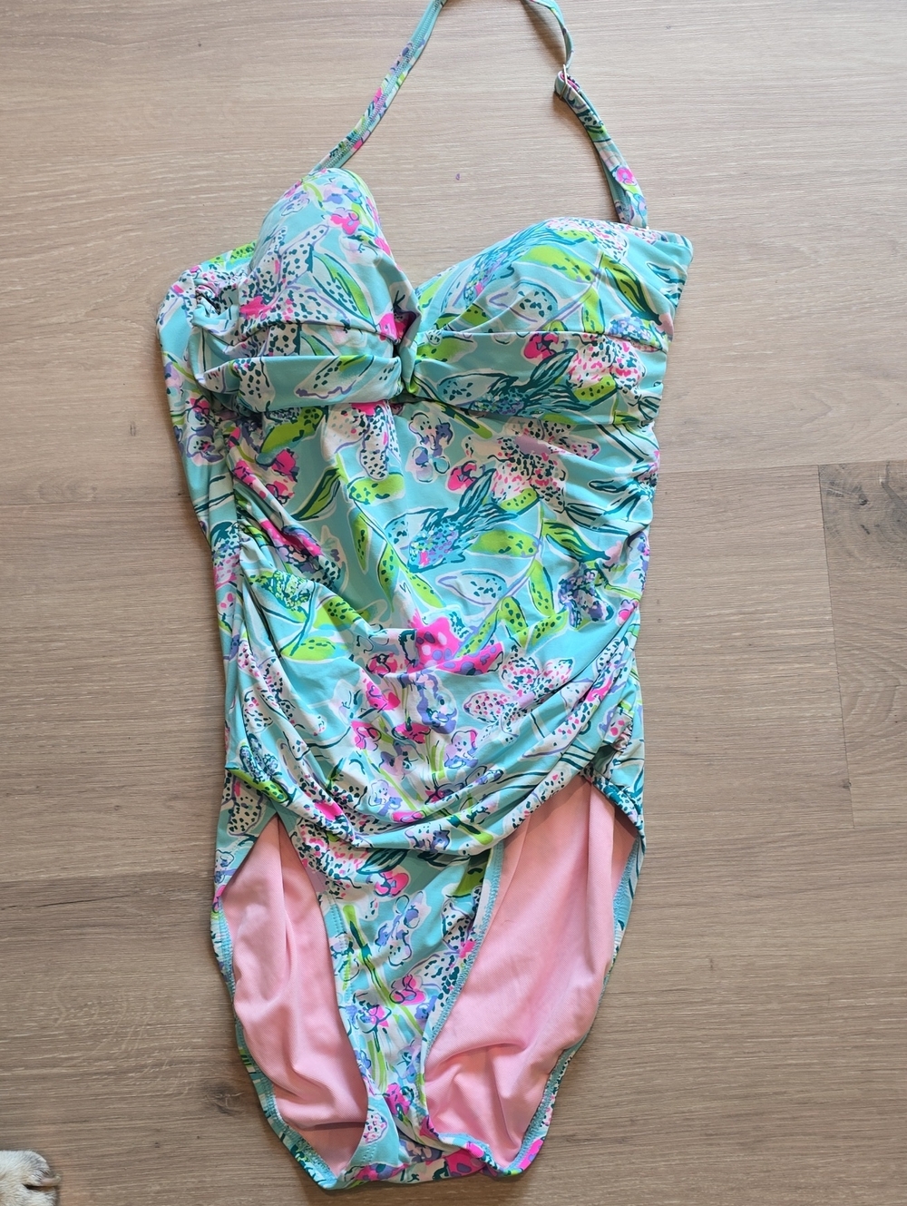 Lilly Pulitzer One-Piece Swimsuit in Aqua, Pink and Lime Floral